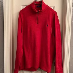 Mens Polo Sweater Large Redish